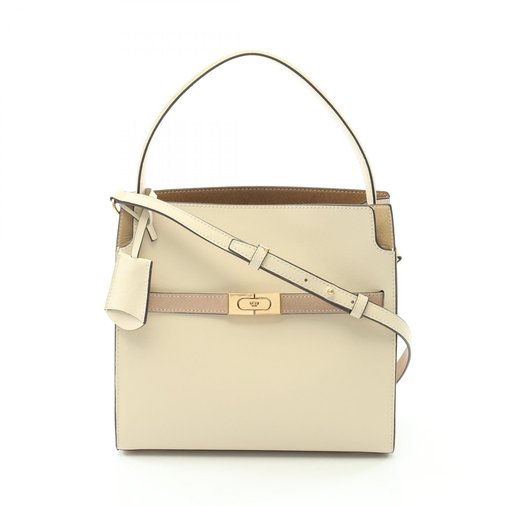 トリーバーチ Tory Burch リーラジウィル スモール ダブルバッグ トートバッグ バッグ レザー スウェード レディース ベージュ系 / ピンク系 【中古】