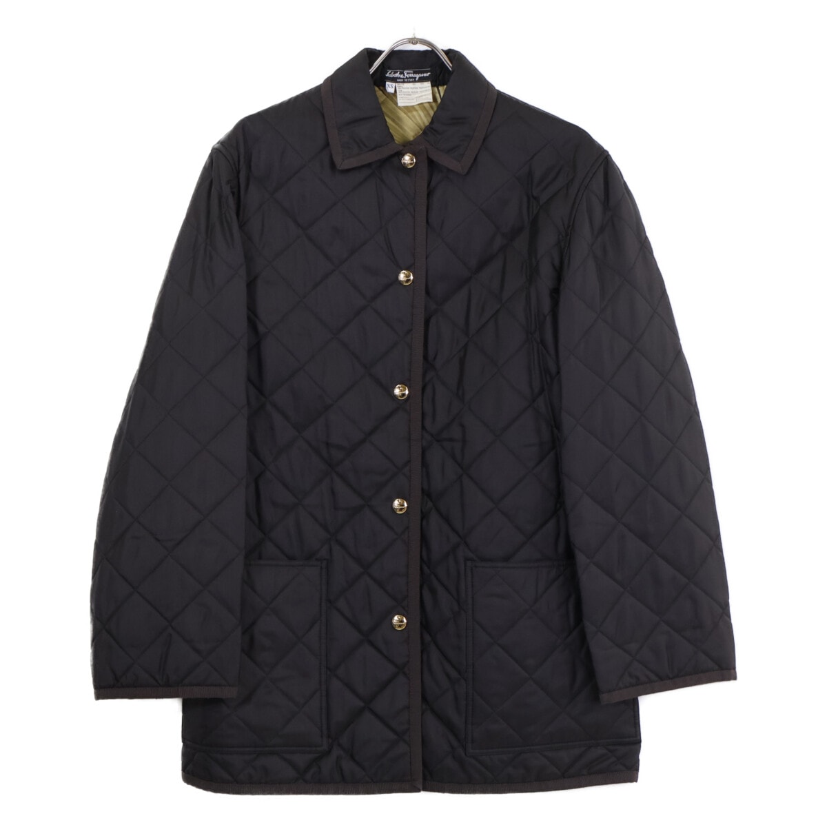 サルヴァトーレフェラガモ 136180843 シルク キルティング  ジャケット XS