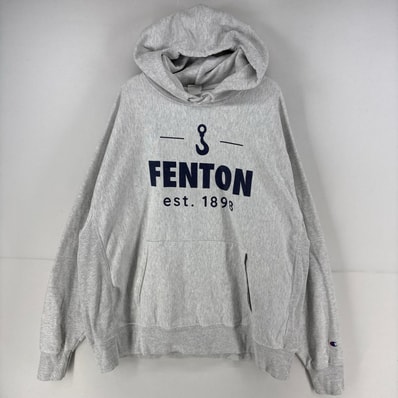 古着 チャンピオン Champion パーカー プリント リバースウィーブ スウェット プリント 2XL 霜降りグレー メンズ