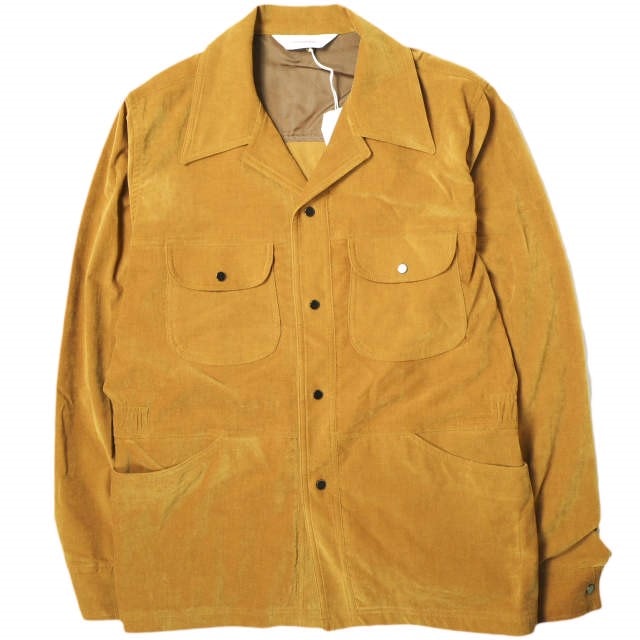 新品 SASQUATCHfabrix. サスクワァッチファブリックス 22AW 日本製 VELVET BUSH SHIRT JACKET ベルベットブッシュシャツジャケット 22AW-SY9-005 L MUSTARD アウター g18189