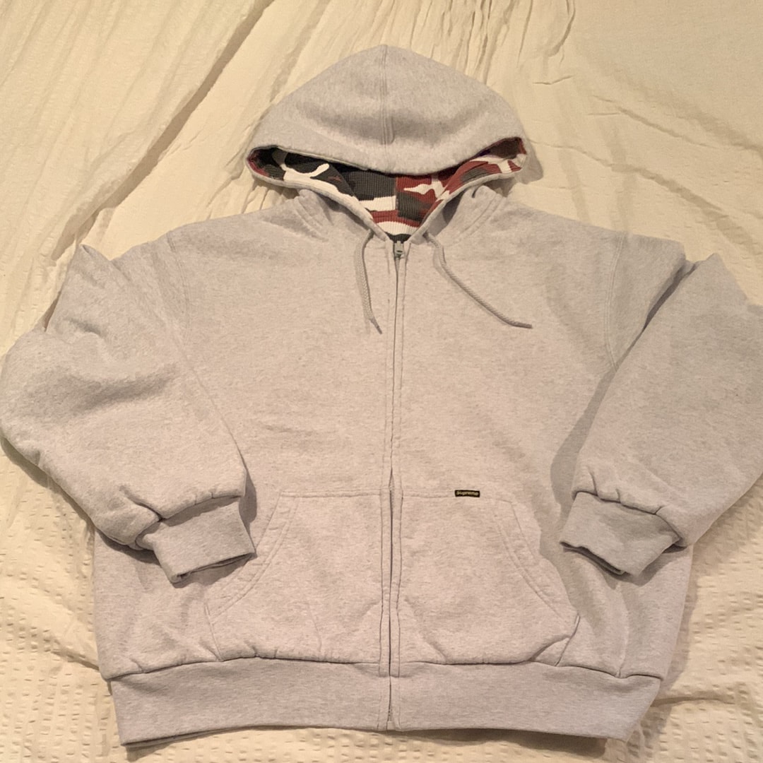 Supreme Reversible Work Zip Up Hooded Sweatshirt 