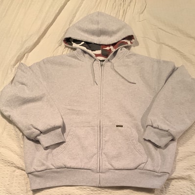 Supreme Reversible Work Zip Up Hooded Sweatshirt "Ash Grey"