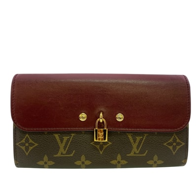 ルイヴィトン LOUIS VUITTON 長財布 モノグラム ポルトフォイユヴィーナス ロングウォレット ボルドー フラップ 二つ折り パドロック M61852 ブラウン