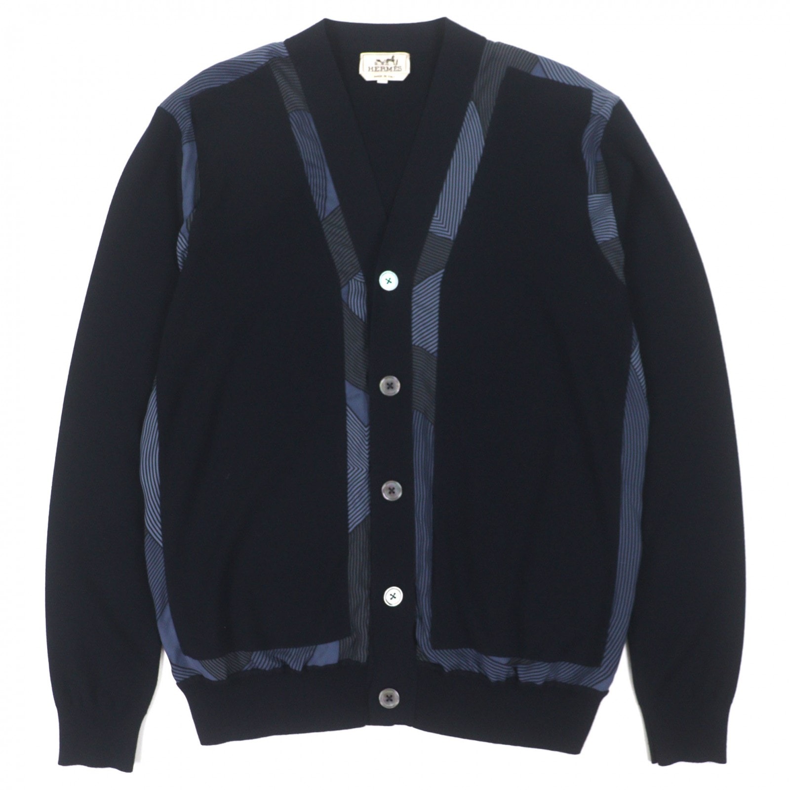 極美品 エルメス カーディガン ネイビー メンズ L