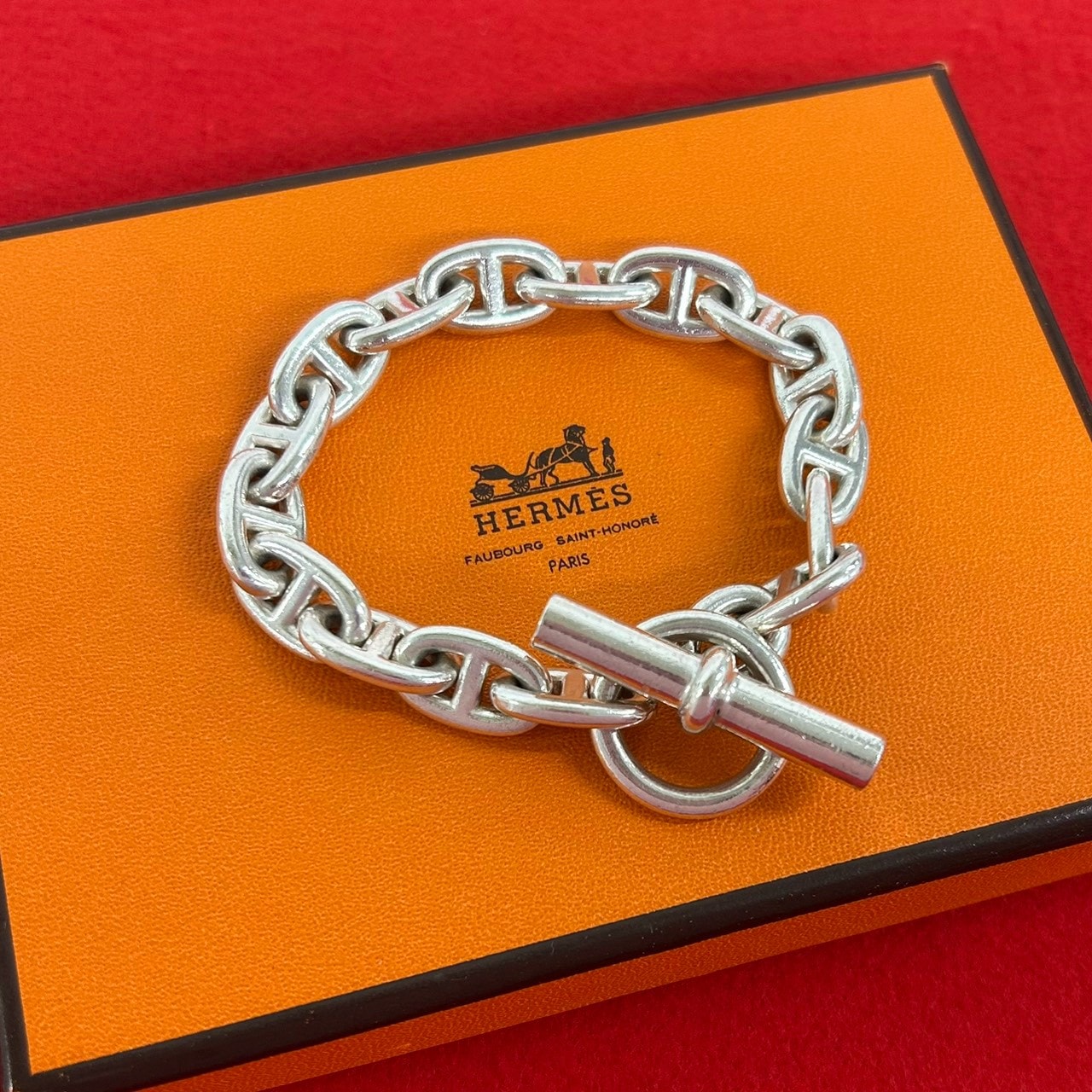 HERMES エルメス シェーヌダンクル MM 16コマ ブレスレット マルジェラ期 シルバー925 ブレスレット シルバー
 22868