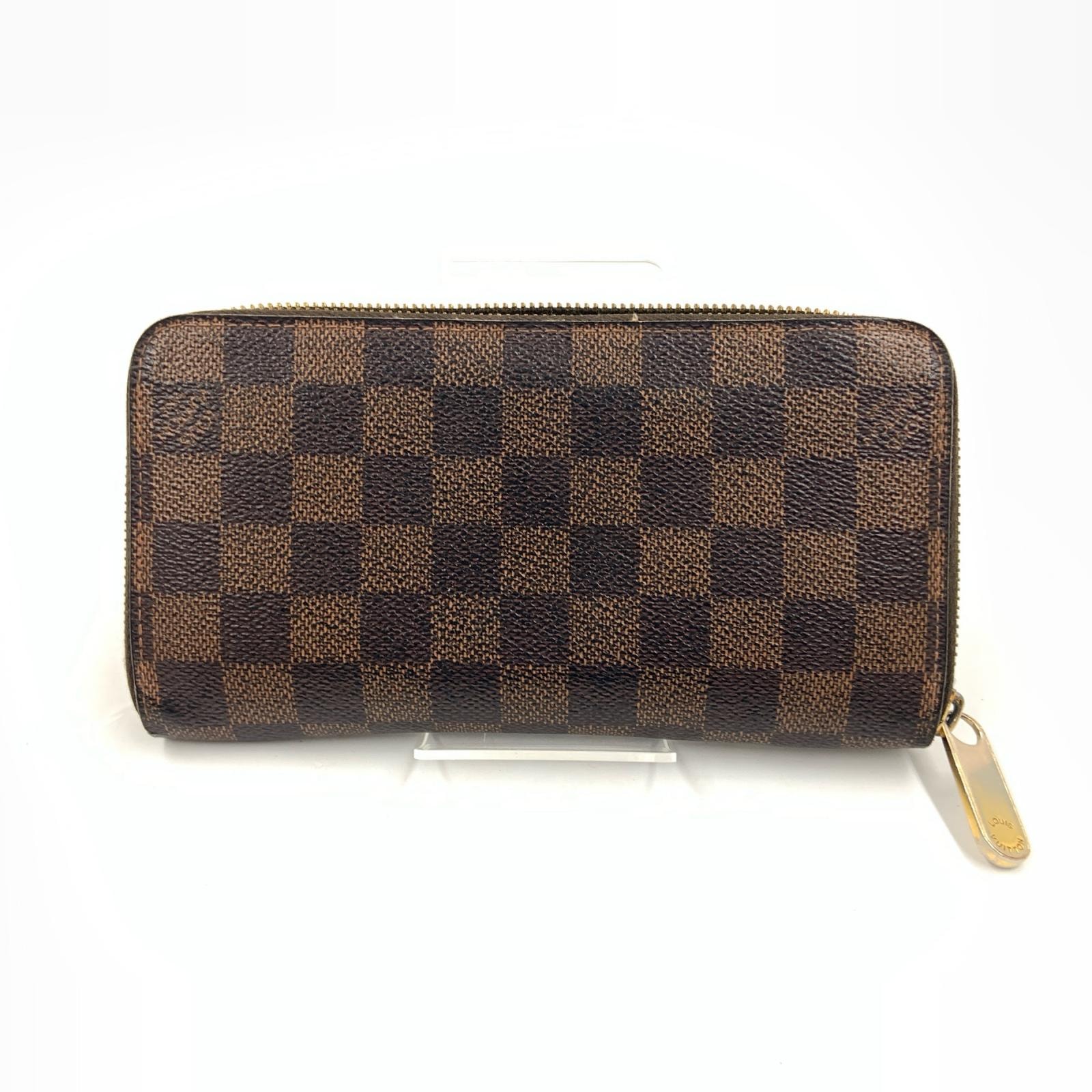 LOUIS VUITTON ルイヴィトン ダミエ ジッピーウォレット ラウンドファスナー 長財布 N60015 ブラウン ジャンク品 現状渡し