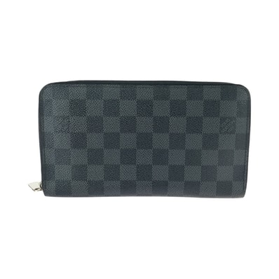 美品 LOUIS VUITTON ルイヴィトン ダミエ グラフィット ジッピー オーガナイザー ブラック 黒 シルバー金具 PVC 長財布 ラウンドファスナー 600329 【中古】