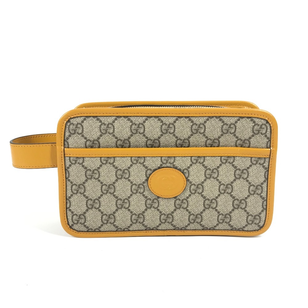 グッチ GUCCI GG ロゴ 625764 GGスプリーム クラッチバッグ カバン ポーチ 持ち手つき セカンドバッグ GGキャンバス/レザー ベージュ 未使用