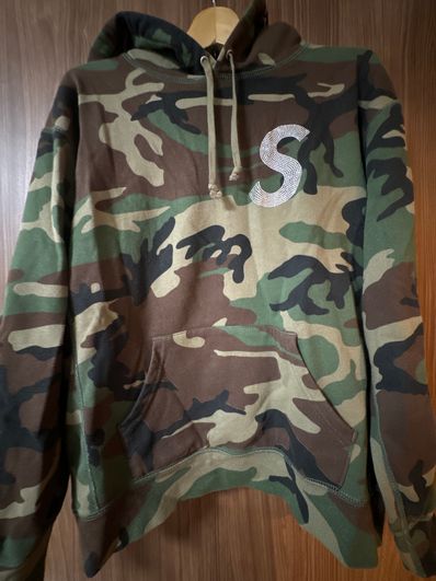 Supreme Swarovski® S Logo Hooded Sweatshirt "Camo"
