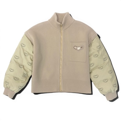 美品 HERMES エルメス 24~25AW カレイドスコープ エフェクト 2way ベージュ ウール ナイロン/ ポリウレタン/ ジップジャケット A3-00329 【中古】