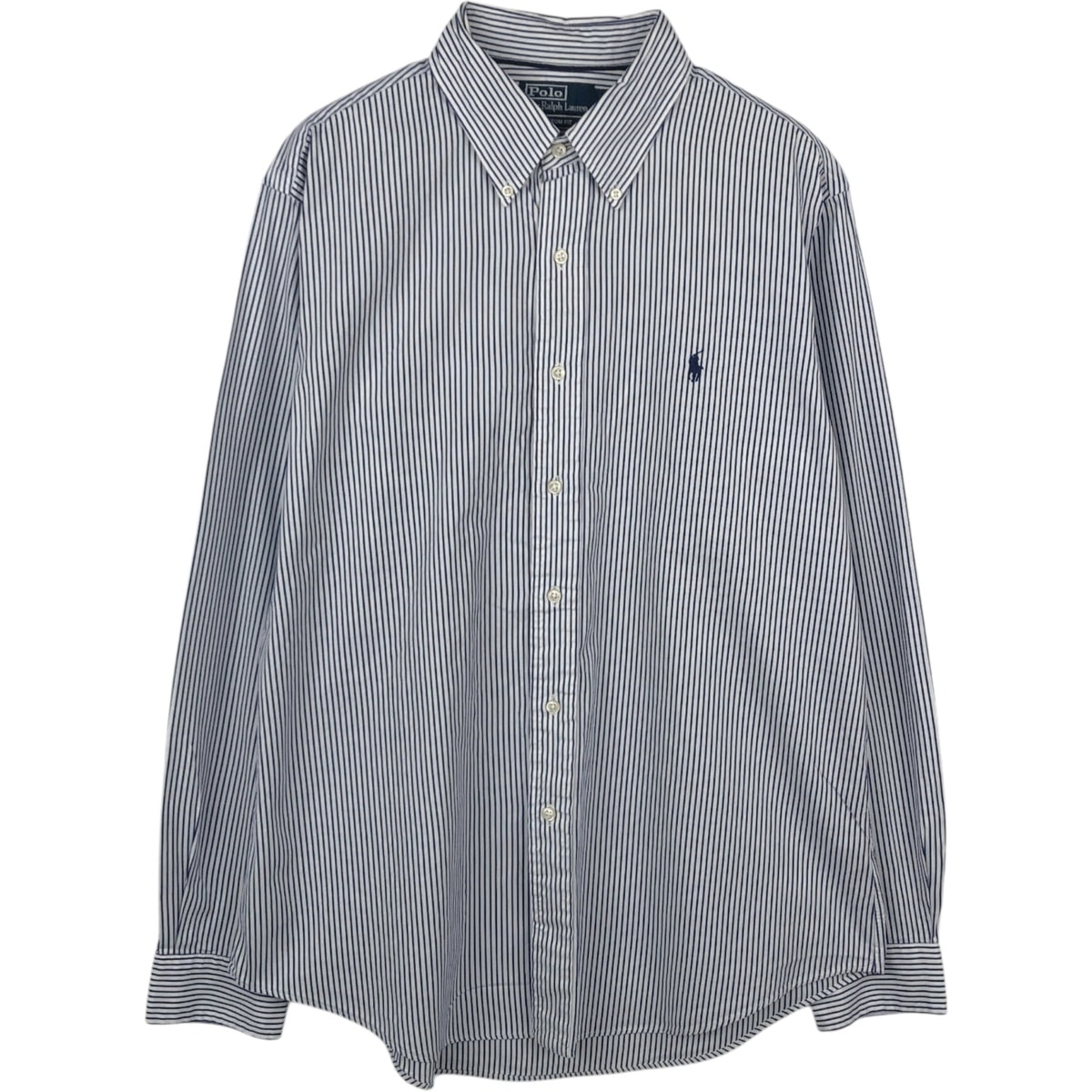 古着 ラルフローレン Ralph Lauren CUSTOM FIT 長袖 ボタンダウンストライプシャツ メンズL相当/eaa666315