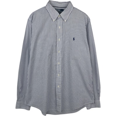 古着 ラルフローレン Ralph Lauren CUSTOM FIT 長袖 ボタンダウンストライプシャツ メンズL相当/eaa666315