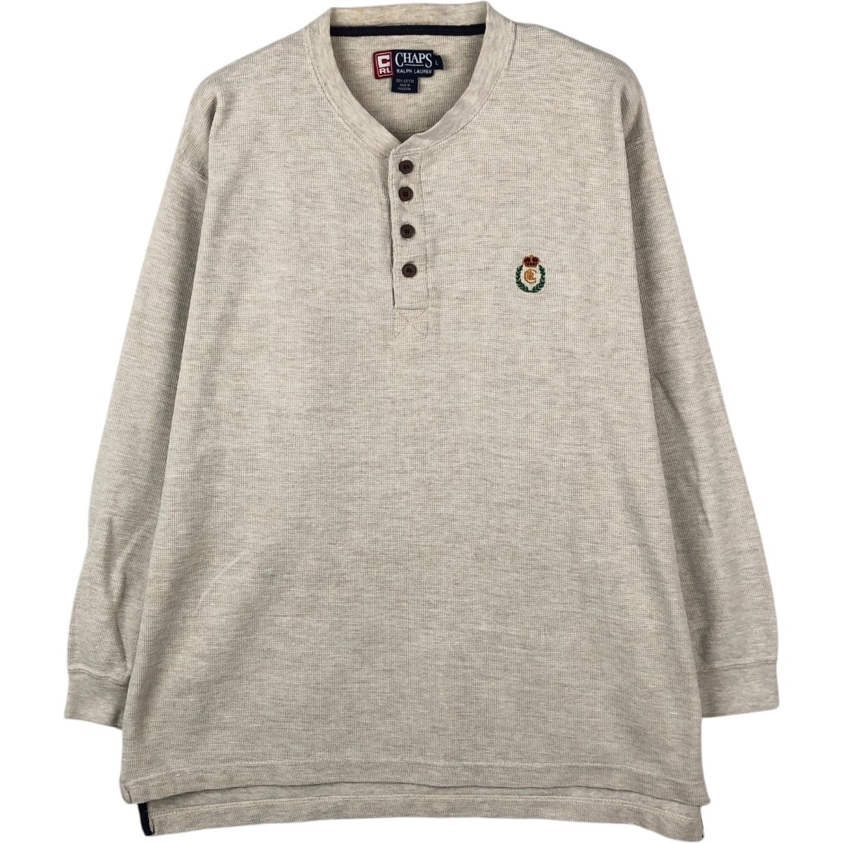 古着 ラルフローレン Ralph Lauren CHAPS チャップス ヘンリーネック サーマルロングTシャツ メンズL相当/eaa654957