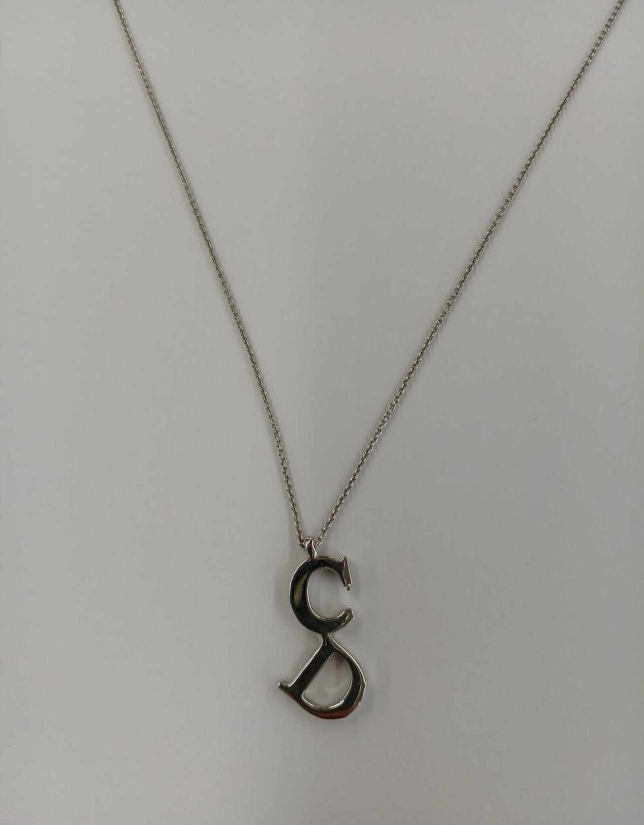 Dior CD Logo Necklace "Silver"
