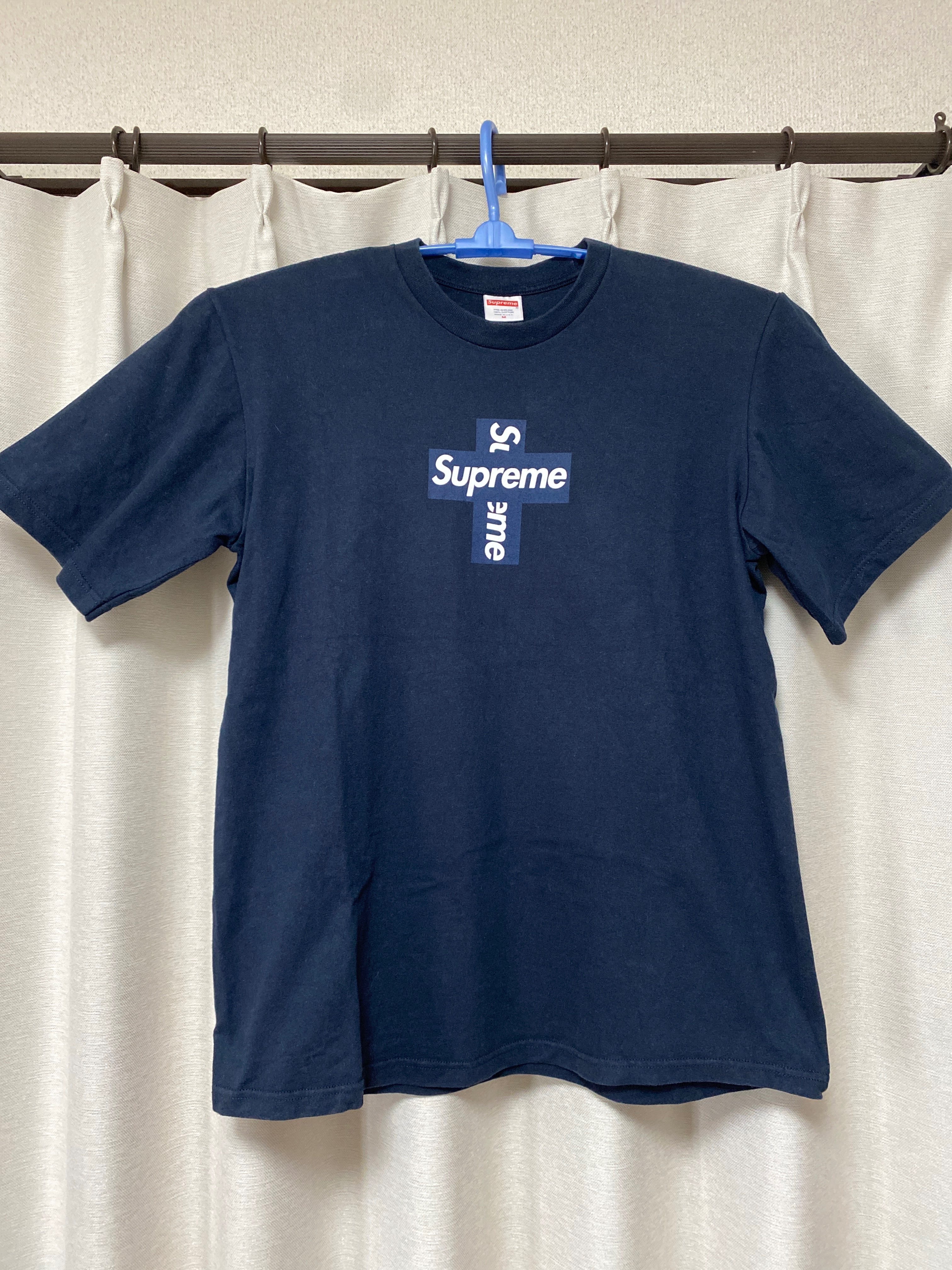 Supreme Cross Box Logo Tee "Navy"