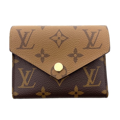 LOUIS VUITTON ルイ・ヴィトン ポルトフォイユ・ヴィクトリーヌ 三つ折り財布 M81557 モノグラムリバース ブラウン レディース【中古】
