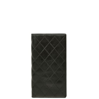 シャネル ビコローレ 札入れ 長財布 ブラック ラムスキン レディース CHANEL 中古