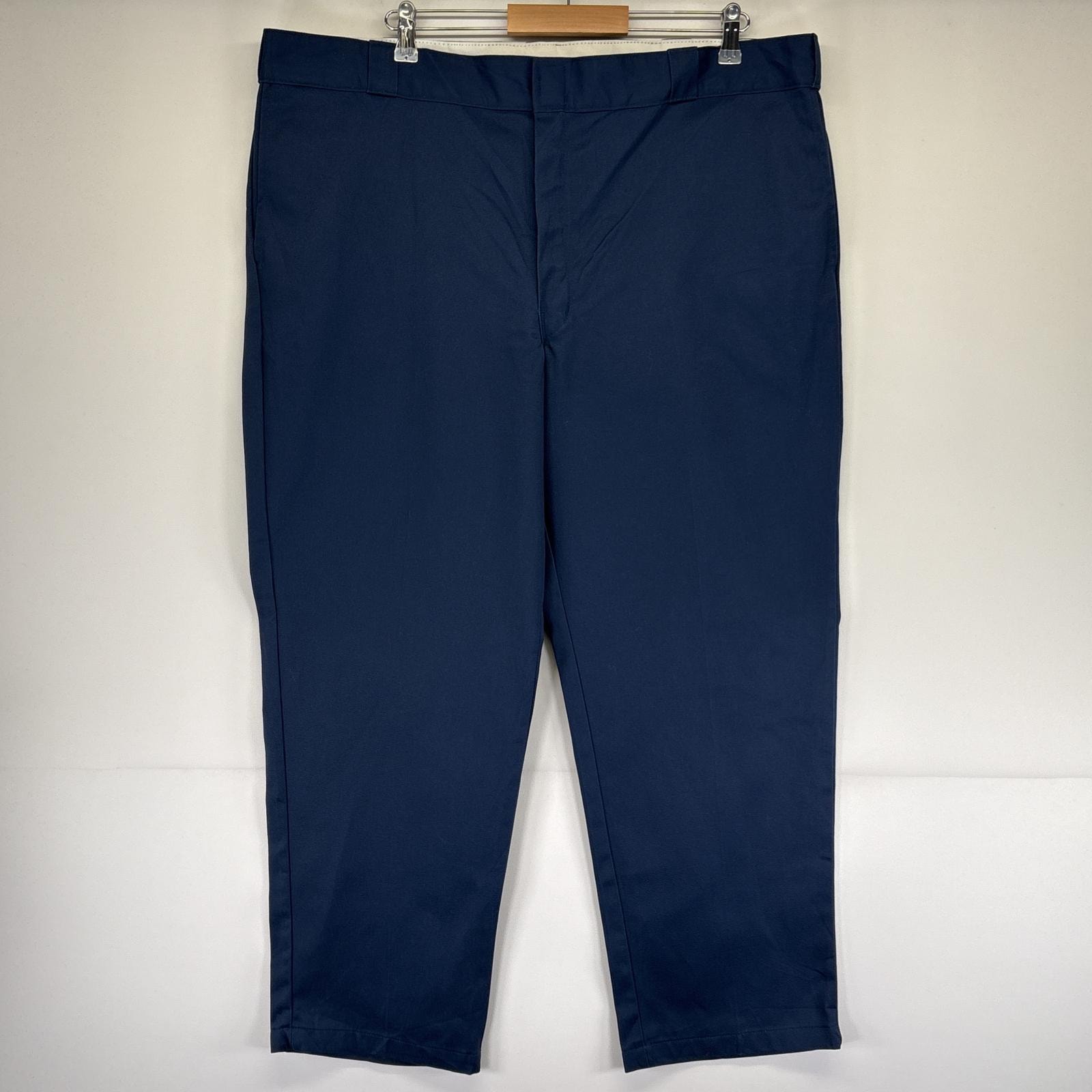 古着 ディッキーズ Dickies ワークパンツ 874 チノパン ワンポイントロゴ 長ズボン テーパード 大きいサイズ w44 L30 ネイビー メンズ