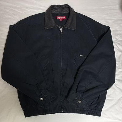 Supreme Leather Collar Utility Jacket "Black"