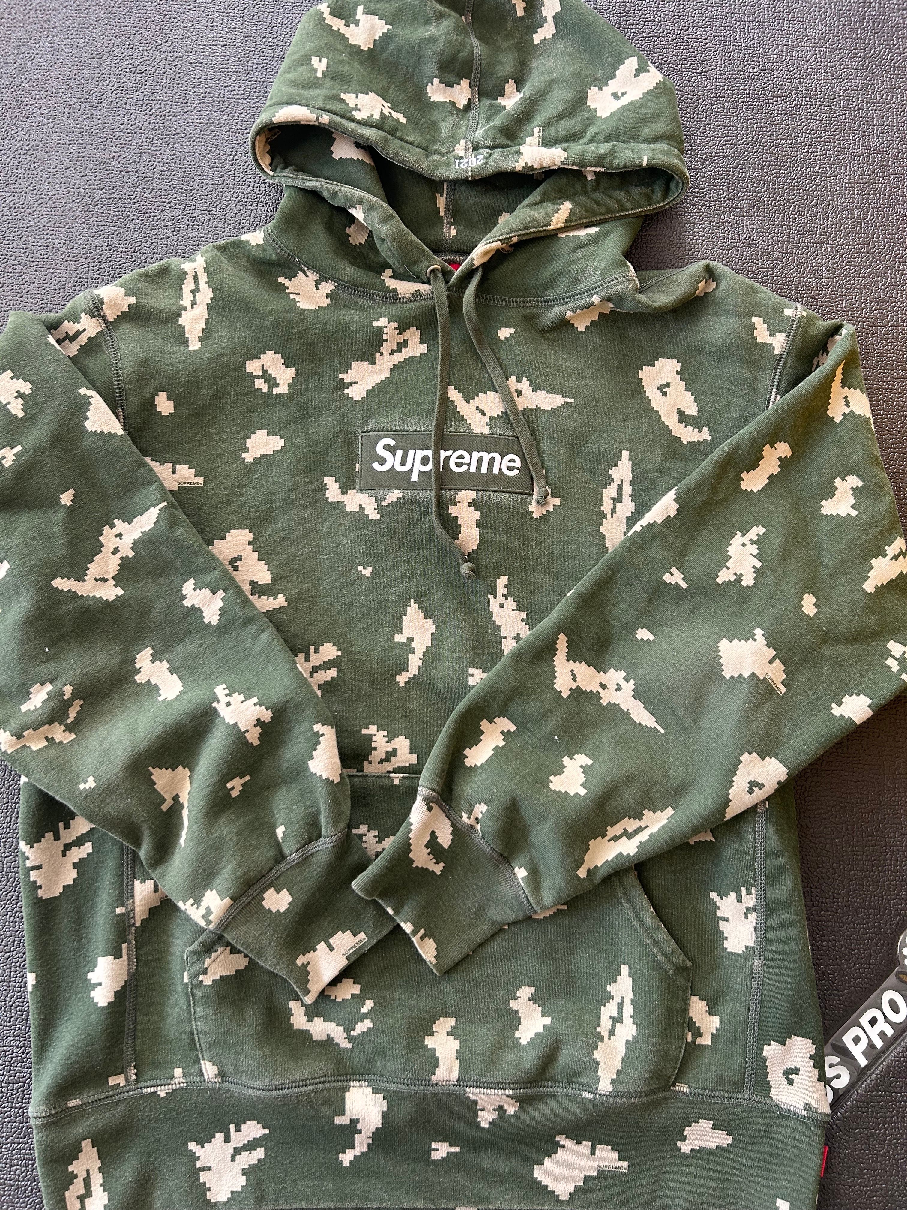 Supreme Box Logo Hooded Sweatshirt "Olive Russian Camo" (21FW)