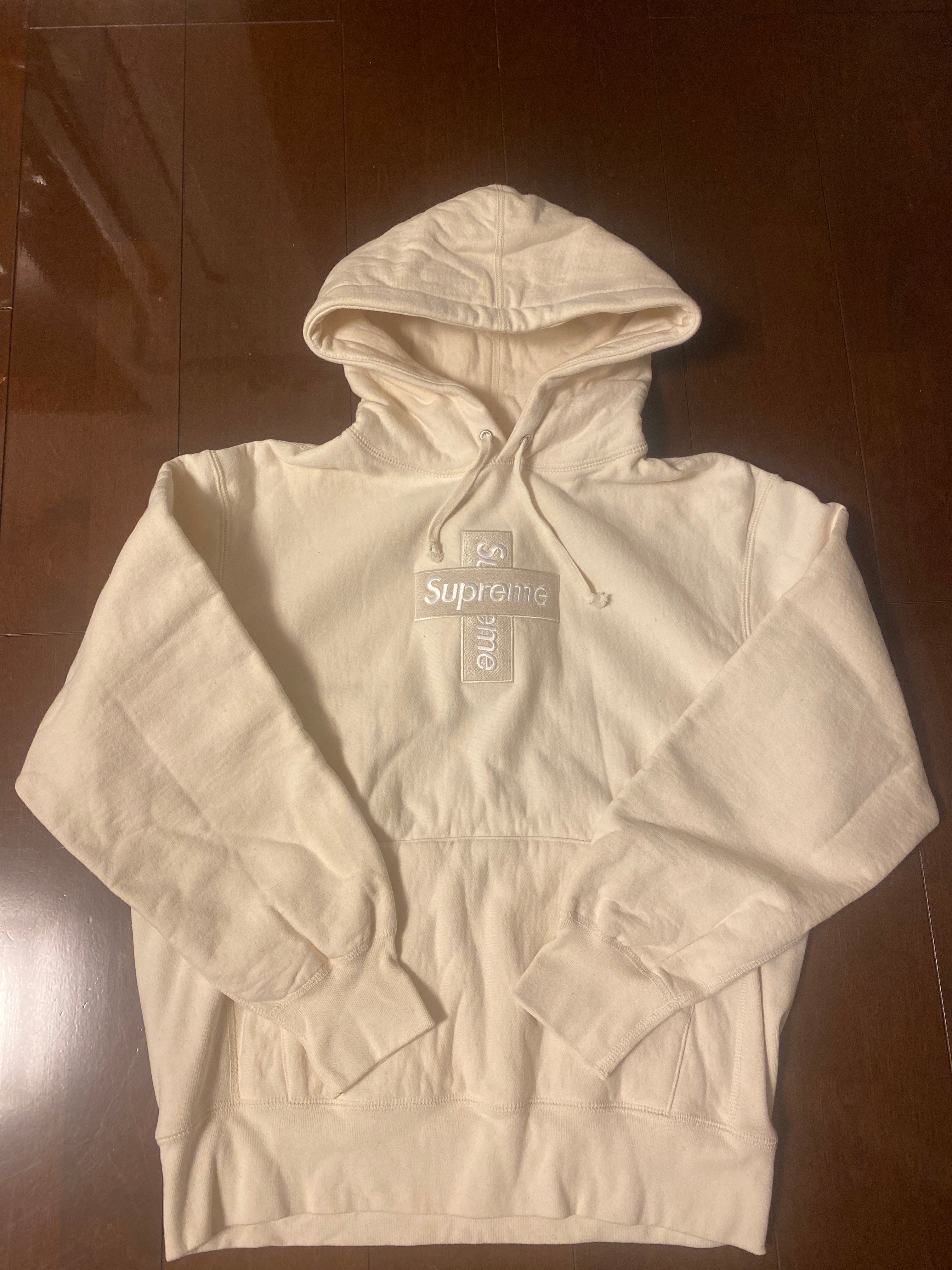 Supreme Cross Box Logo Hooded Sweatshirt "Natural"