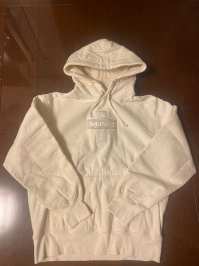 Supreme Cross Box Logo Hooded Sweatshirt "Natural"