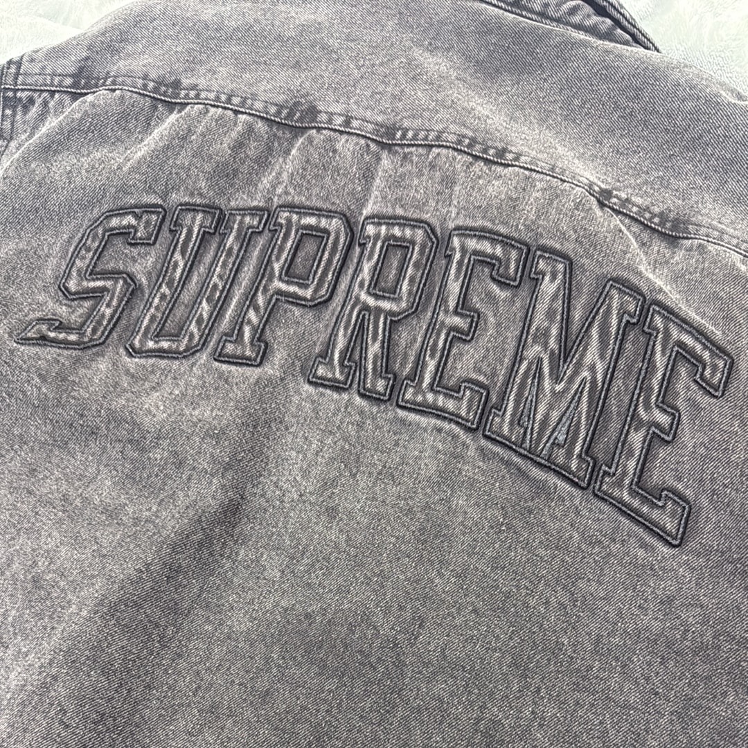 Supreme Faux Shearling Lined Work Shirt "Black Denim" (24FW)