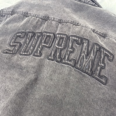 Supreme Faux Shearling Lined Work Shirt "Black Denim" (24FW)