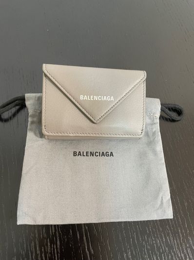 BALENCIAGA Papier Mini Wallet "Light Grey"
