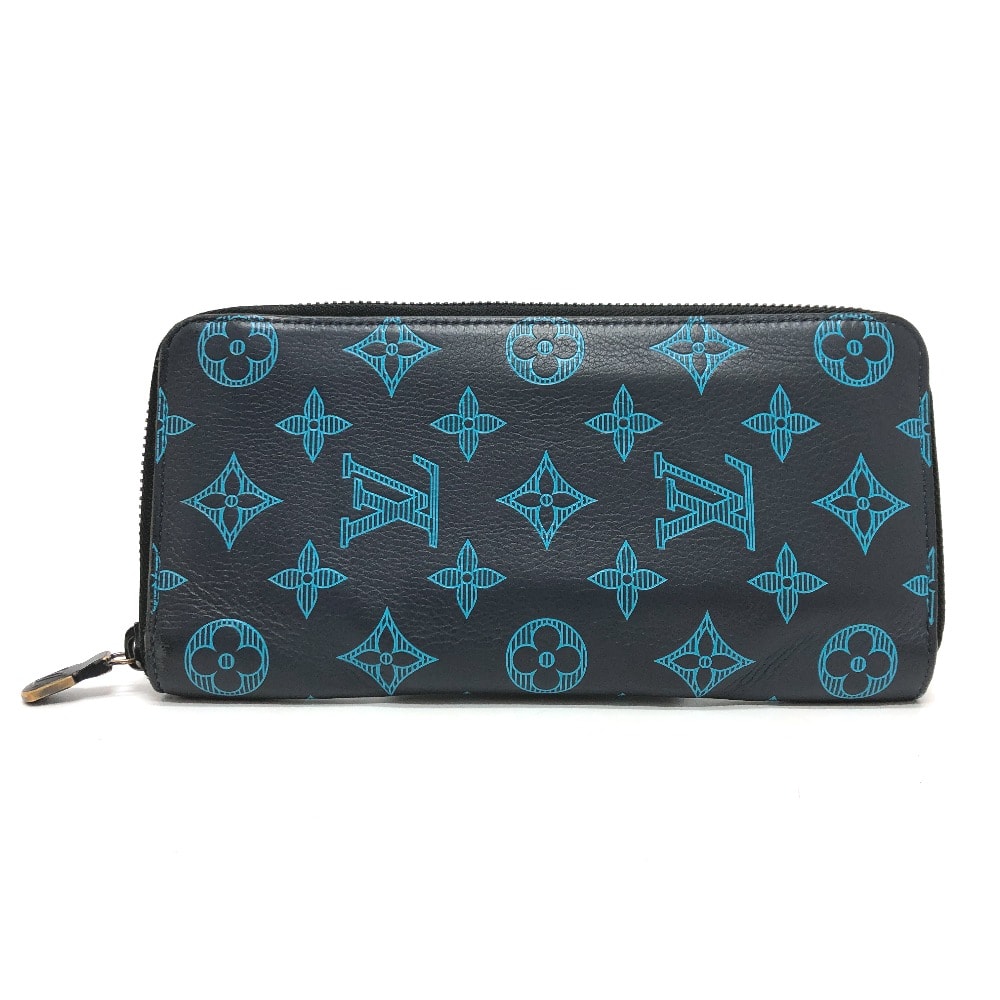 ルイヴィトン LOUIS VUITTON ジッピーウォレット ヴェルティカル M82322 モノグラムシャドウ 長財布 モノグラムシャドウレザー H.Y刻 ネイビー