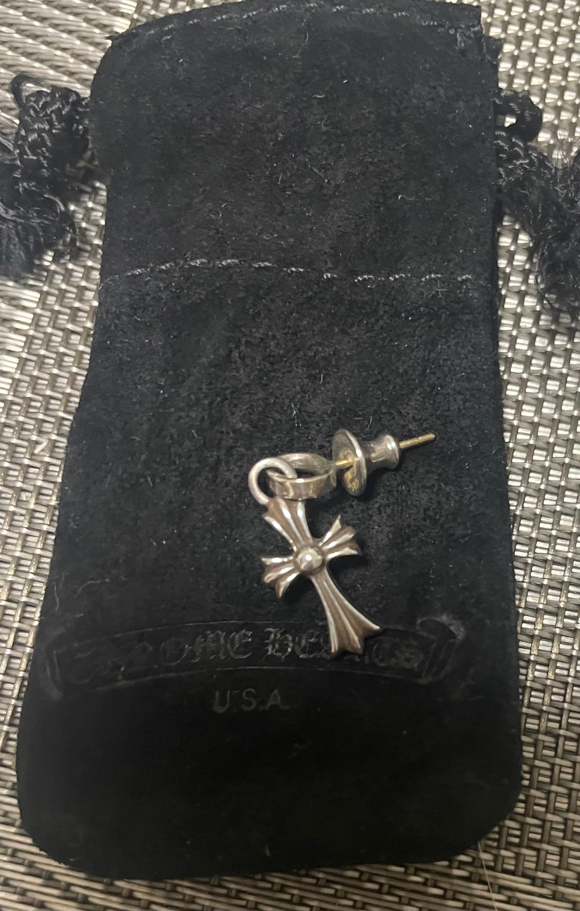 Chrome Hearts CH Cross Baby Fat Earrings "Silver"