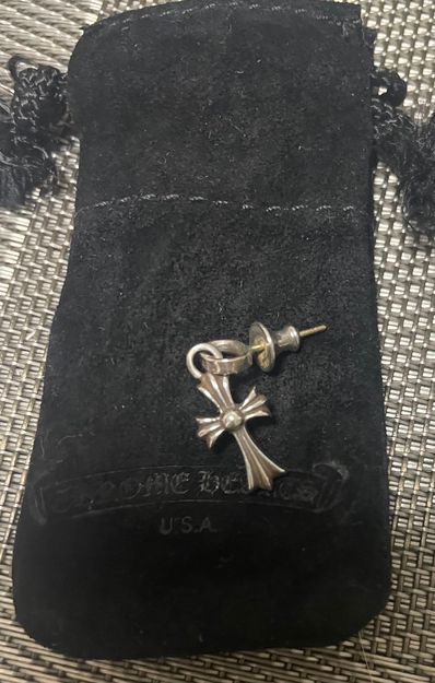 Chrome Hearts CH Cross Baby Fat Earrings "Silver"