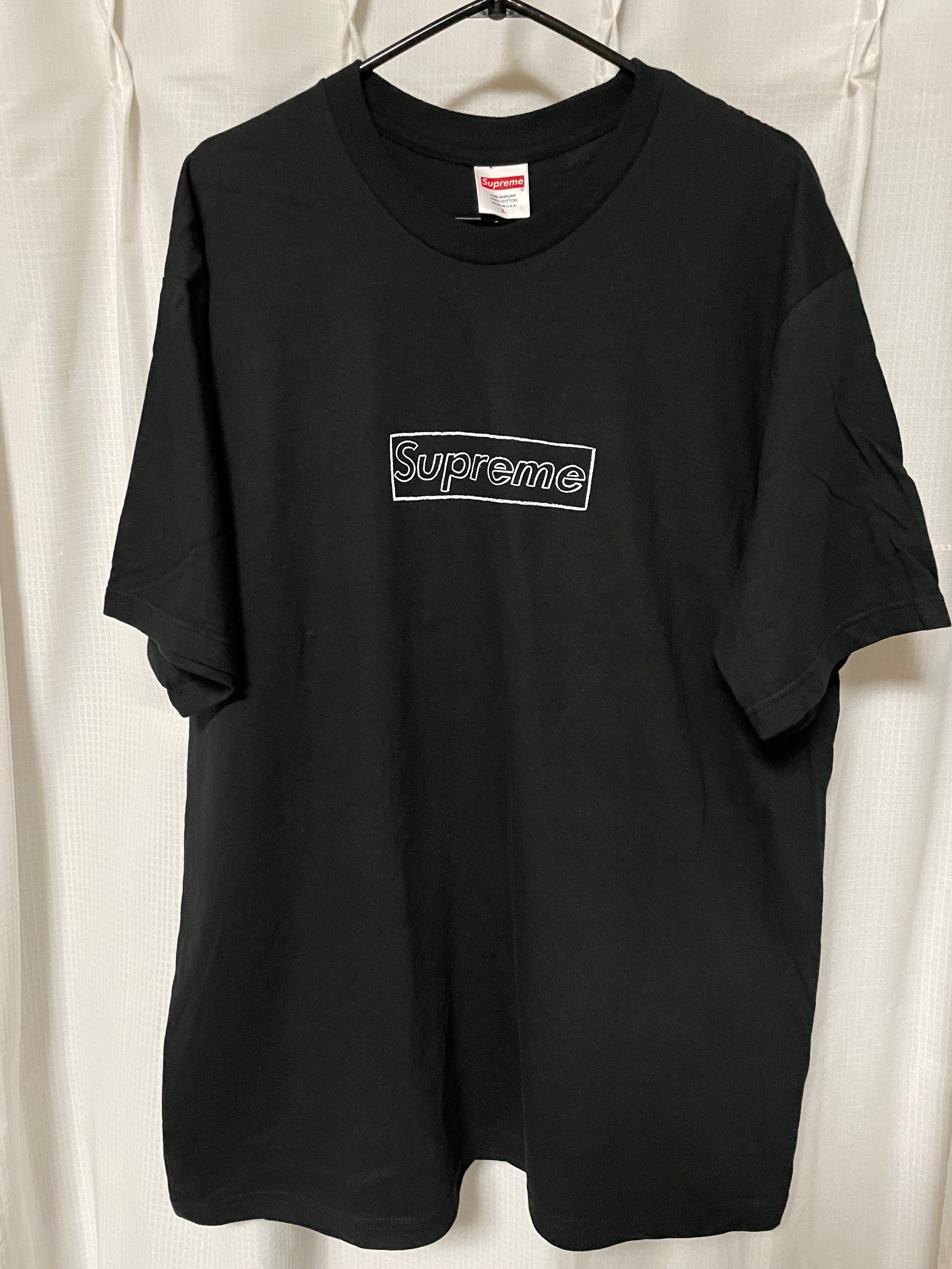 Supreme KAWS Chalk Logo Tee "Black"