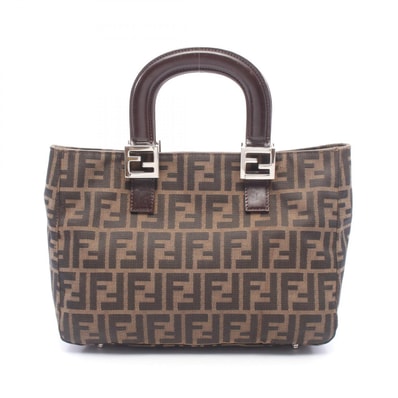 フェンディ FENDI ズッカ トートバッグ バッグ キャンバス レザー レディース ブラウン系 / ブラック系 【中古】