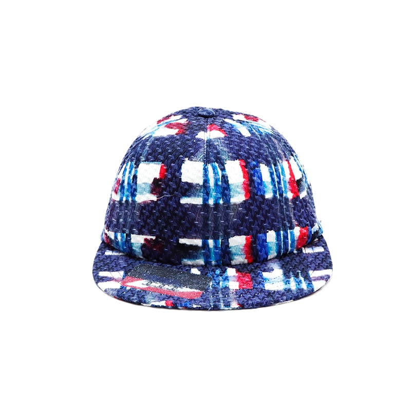 シャネル CHANEL ツイード ココマーク チェック 帽子 小物 プレゼント ブルー ホワイト レッド キャップ【中古】