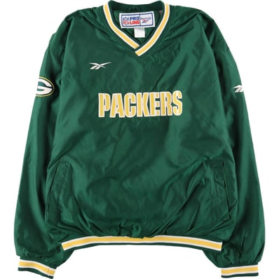 古着 90年代 リーボック Reebok NFL GREENBAY PACKERS グリーンベイパッカーズ Vネック ウォームアッププルオーバー メンズXL相当 ヴィンテージ/eaa624502