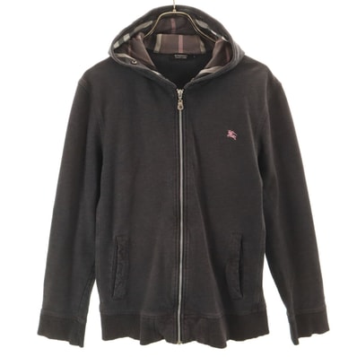 BURBERRY BLACK LABEL バーバリーブラックレーベル 長袖 ジップパーカー 3 グレー^ 三陽商会