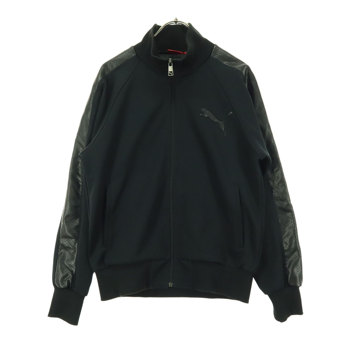 PUMA プーマ 長袖 トラックジャケット S ブラック 切替 合成皮革