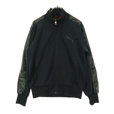 PUMA プーマ 長袖 トラックジャケット S ブラック 切替 合成皮革