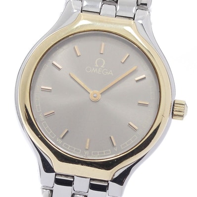 オメガ OMEGA デビル YGベゼル クォーツ レディース _970605