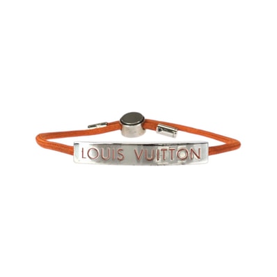 美品 LOUIS VUITTON ルイヴィトン ブラスレ LVスペース オレンジ シルバー金具 メタル ブレスレット バングル 男女兼用 601603 【中古】