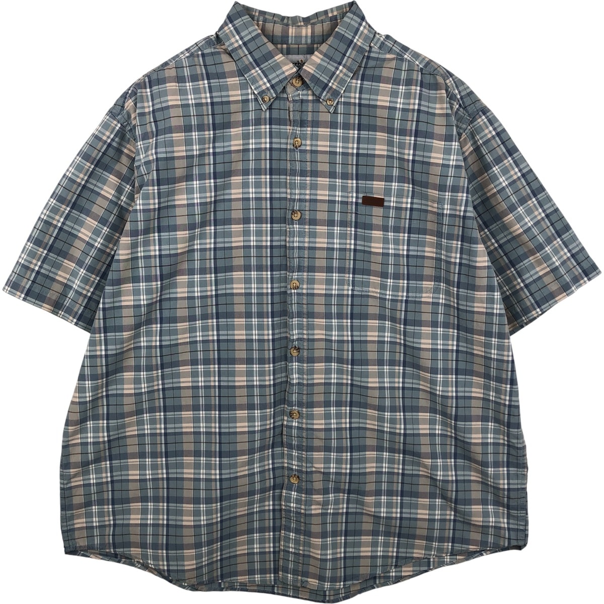 古着 00年代 カーハート Carhartt チェック柄 ボタンダウン 半袖 ワークシャツ メンズXL相当/eaa458915