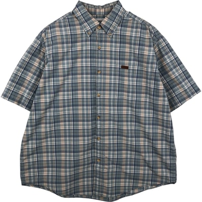 古着 00年代 カーハート Carhartt チェック柄 ボタンダウン 半袖 ワークシャツ メンズXL相当/eaa458915
