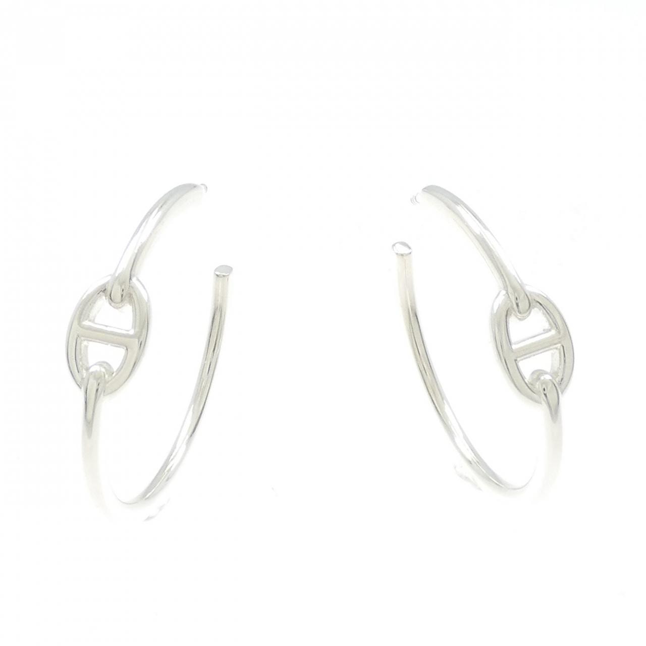 Hermes Chaine D'ancre Enchainee Earrings Large Model "Silver"