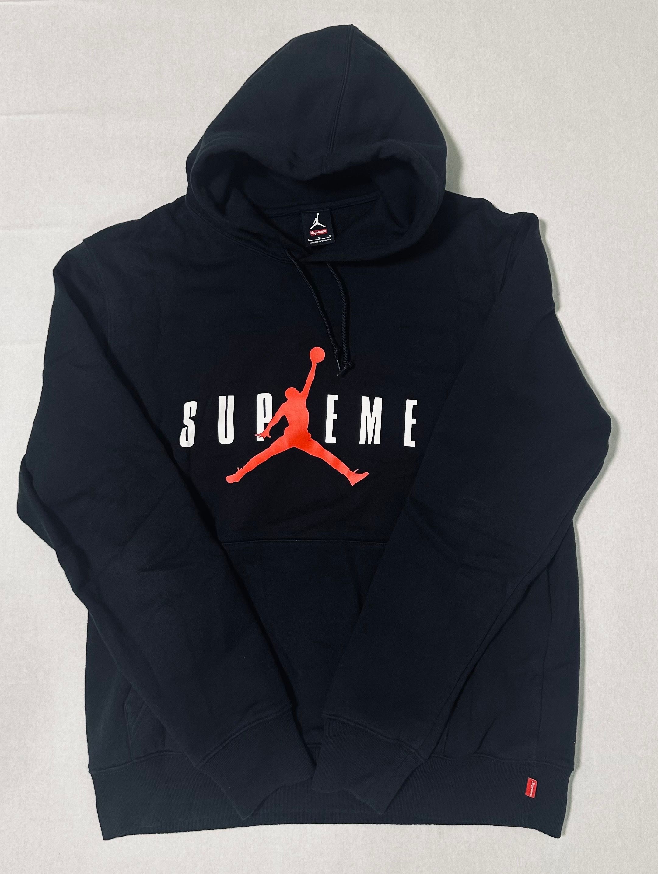 Supreme NIKE Air Jordan Hooded Sweatshirt "Black"
