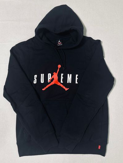 Supreme NIKE Air Jordan Hooded Sweatshirt "Black"