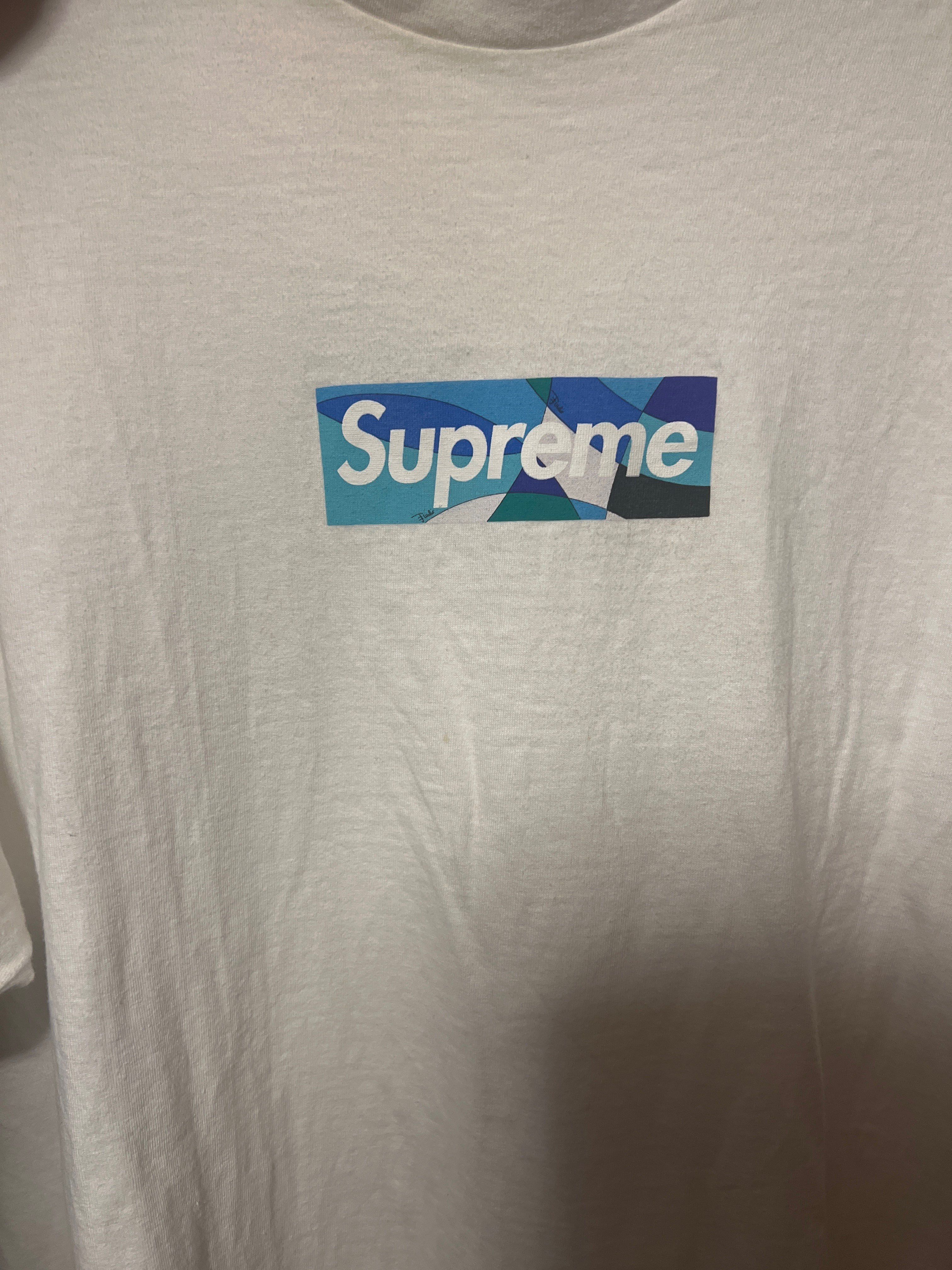 Supreme / Emilio Pucci® Box Logo Tee "White/Blue"