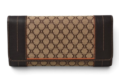 セリーヌ 財布 CELINE 長財布 マカダム柄 ブラウン ベージュ ロングウォレット レディース メンズ