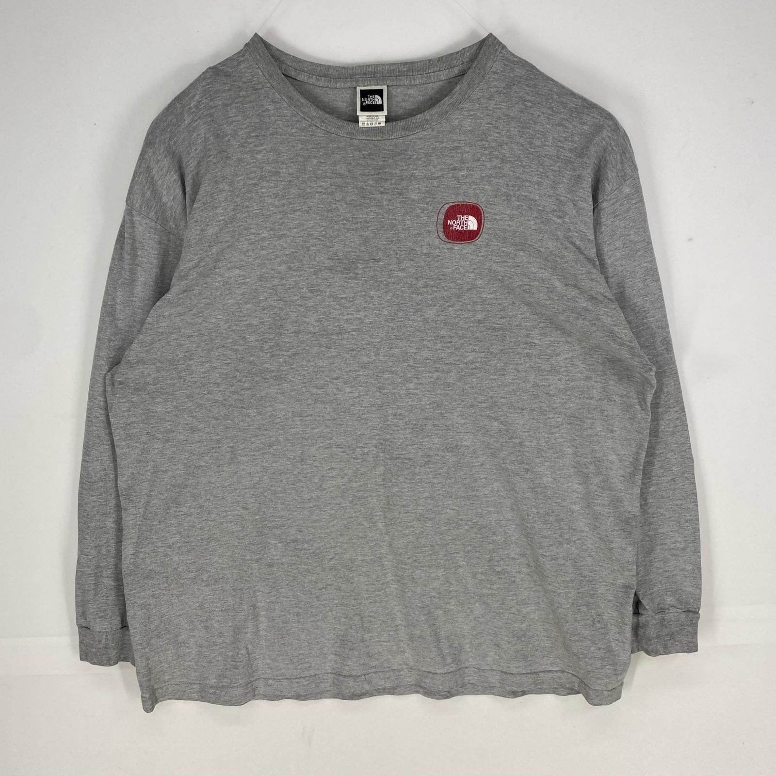 古着 ザ・ノースフェイス THE NORTH FACE USA製 長袖Tシャツ クルーネック アウトドア ロンT 2XL  グレー系 両面プリント メンズ