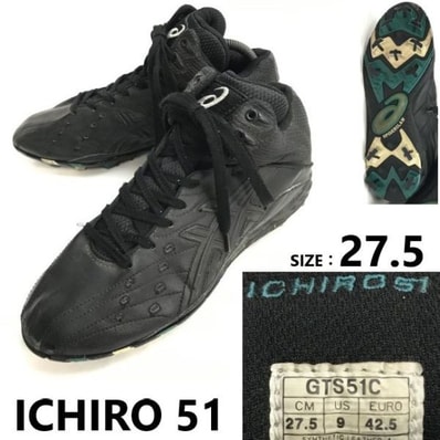 希少/イチローモデル★アシックス/asics★ICHIRO/GTS51C/野球/スパイクシューズ【27.5/黒】baseball/sneakers/Shoes/trainers◆sQ-647